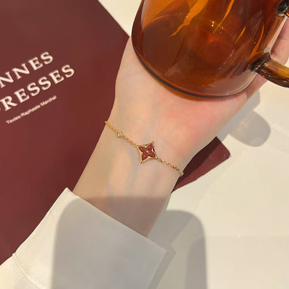 [Regal Jewels]COLOR STAR CARNELIAN PINK GOLD DIAMOND BRACELET