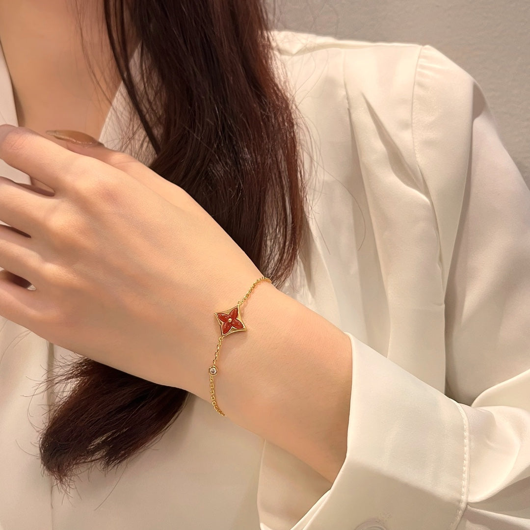 [Regal Jewels]COLOR STAR CARNELIAN PINK GOLD DIAMOND BRACELET