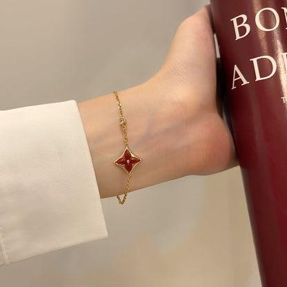 [Regal Jewels]COLOR STAR CARNELIAN PINK GOLD DIAMOND BRACELET