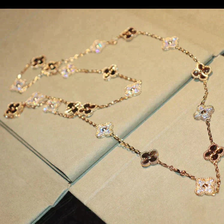 [Regal Jewels]CLOVER 20 MOTIFS LASER DIAMOND NECKLACE