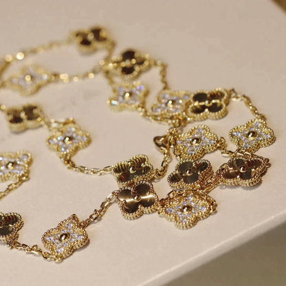 [Regal Jewels]CLOVER 20 MOTIFS LASER DIAMOND NECKLACE