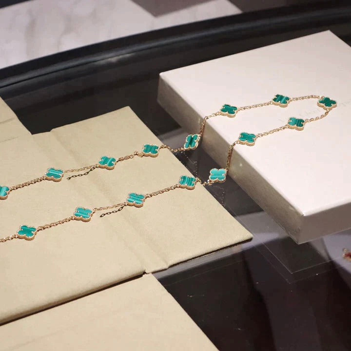 [Regal Jewels]CLOVER 20 MOTIFS MALACHITE GOLD
