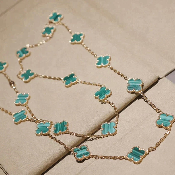 [Regal Jewels]CLOVER 20 MOTIFS MALACHITE GOLD