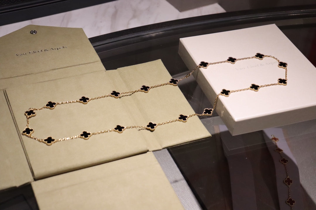 [Regal Jewels]CLOVER 20 MOTIFS ONYX ROSE GOLD