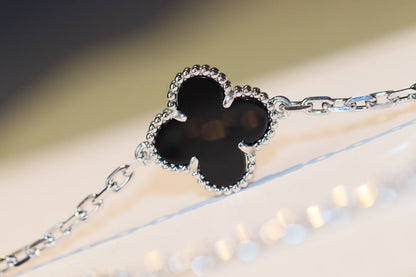 [Regal Jewels]CLOVER 20 MOTIFS ONYX DIAMOND SILVER