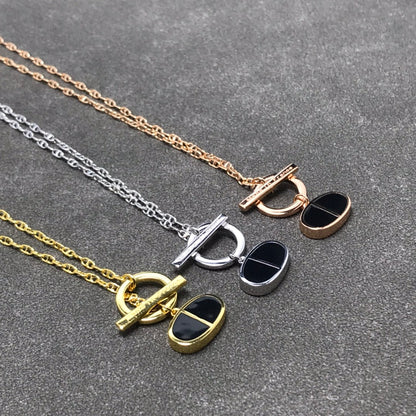 [Regal Jewels]CHAINE VERSO BLACK CERAMIC  NECKLACE
