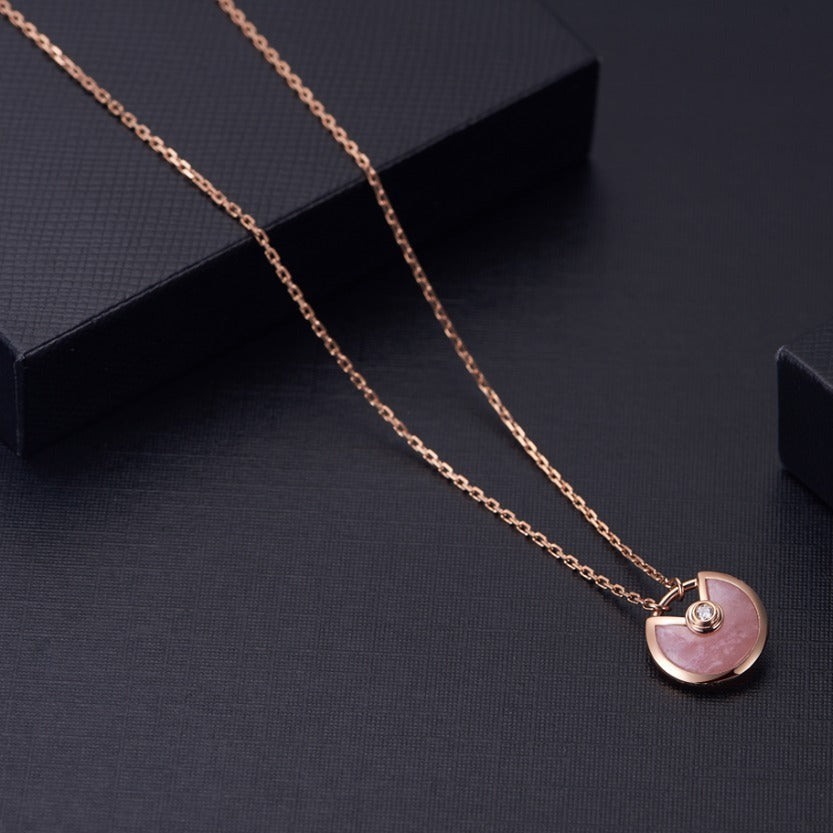 [Regal Jewels]AMULETTE ROSE GOLD PINK MOP NECKLACE