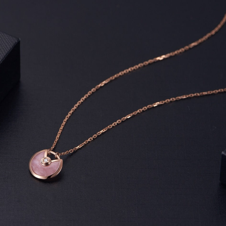 [Regal Jewels]AMULETTE ROSE GOLD PINK MOP NECKLACE