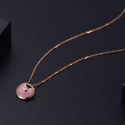 [Regal Jewels]AMULETTE ROSE GOLD PINK MOP NECKLACE