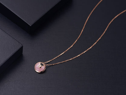 [Regal Jewels]AMULETTE ROSE GOLD PINK MOP NECKLACE