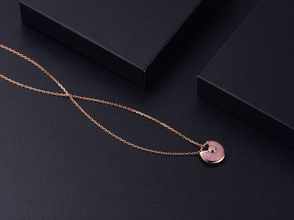 [Regal Jewels]AMULETTE ROSE GOLD PINK MOP NECKLACE