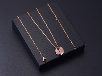 [Regal Jewels]AMULETTE ROSE GOLD PINK MOP NECKLACE