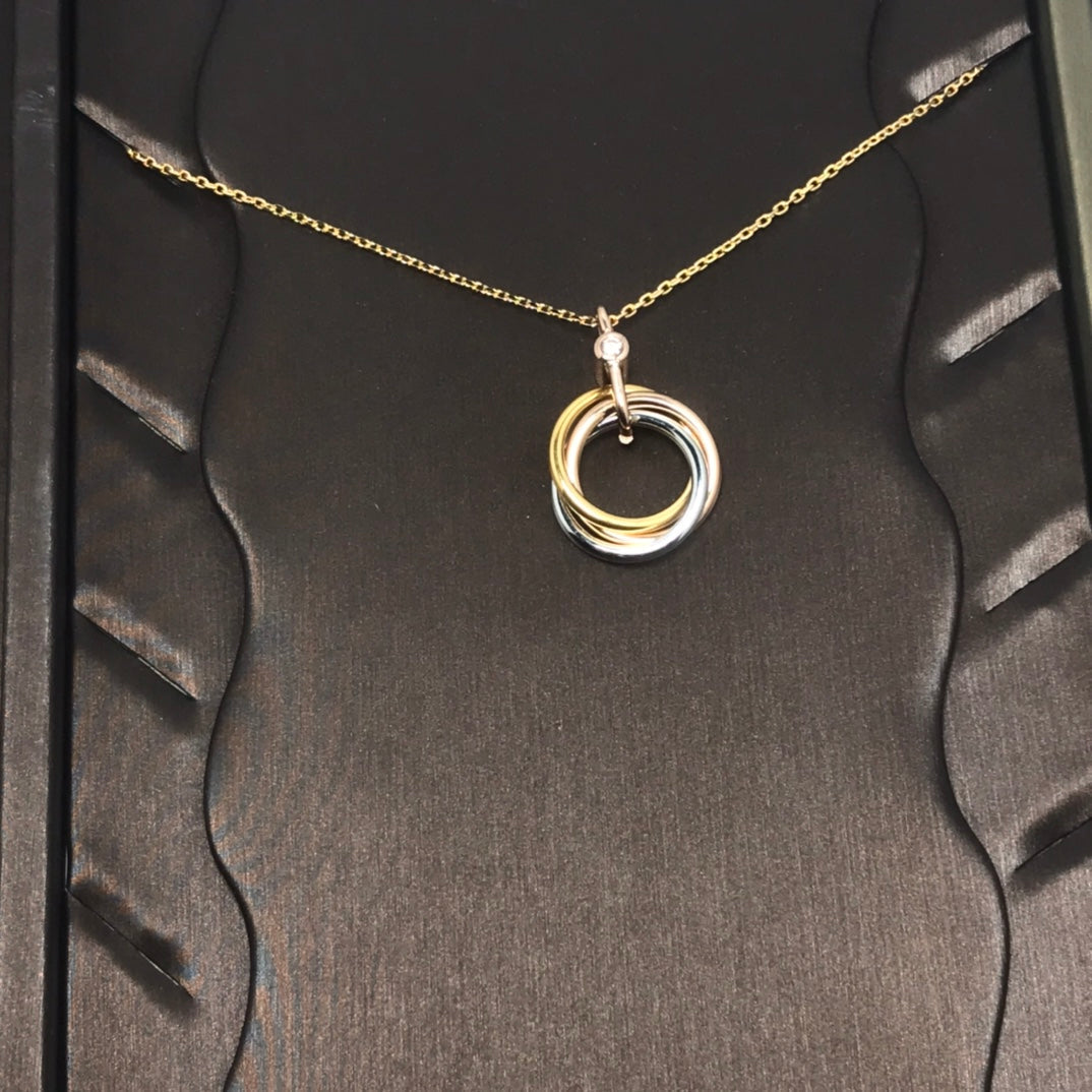 [Regal Jewels]TRINITY SILVER GOLD PINK GOLD NECKLACE