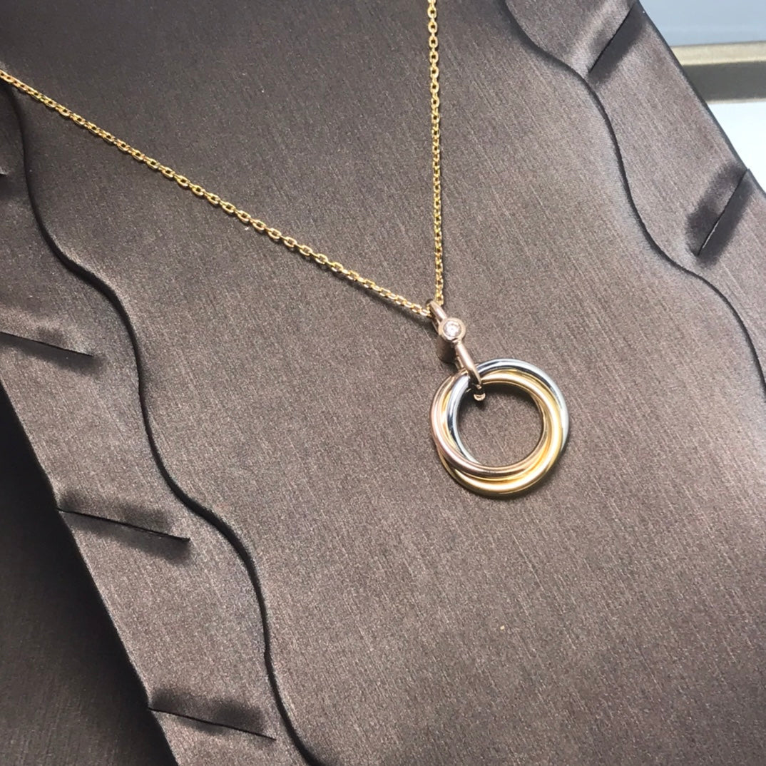 [Regal Jewels]TRINITY SILVER GOLD PINK GOLD NECKLACE