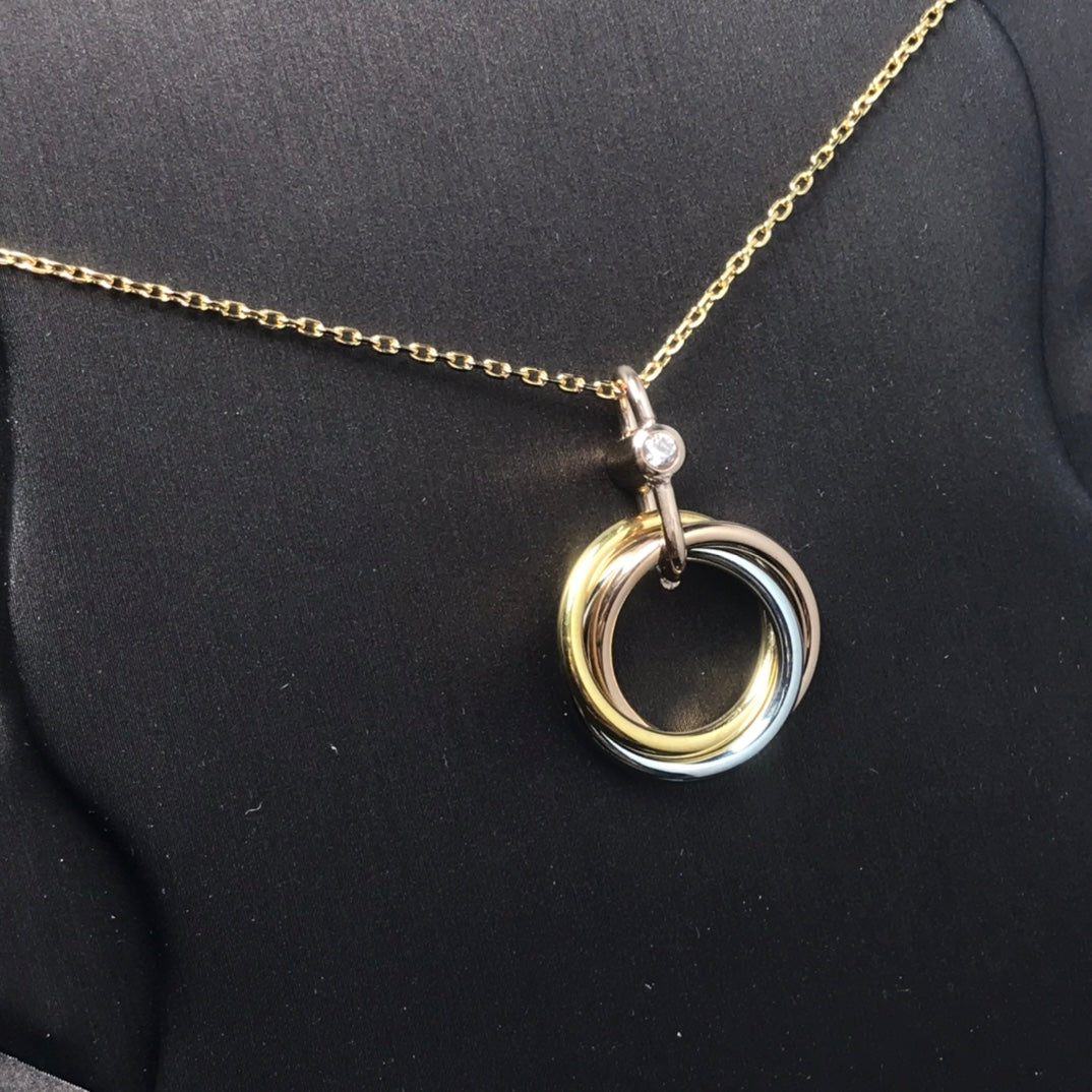 [Regal Jewels]TRINITY SILVER GOLD PINK GOLD NECKLACE