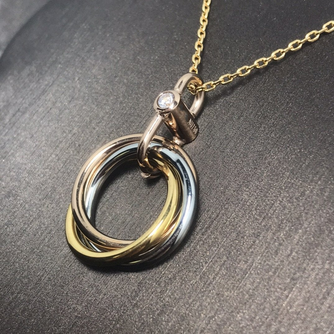 [Regal Jewels]TRINITY SILVER GOLD PINK GOLD NECKLACE
