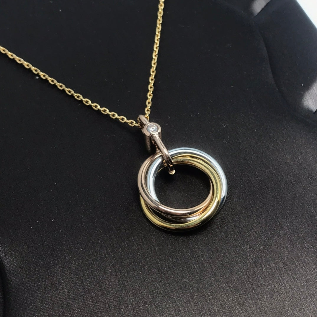 [Regal Jewels]TRINITY SILVER GOLD PINK GOLD NECKLACE