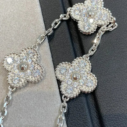 [Regal Jewels]CLOVER 5 MOTIF FULL DIAMOND BRACELET COLLECTION