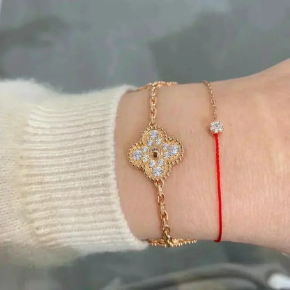 [Regal Jewels]CLOVER 5 MOTIF FULL DIAMOND BRACELET COLLECTION