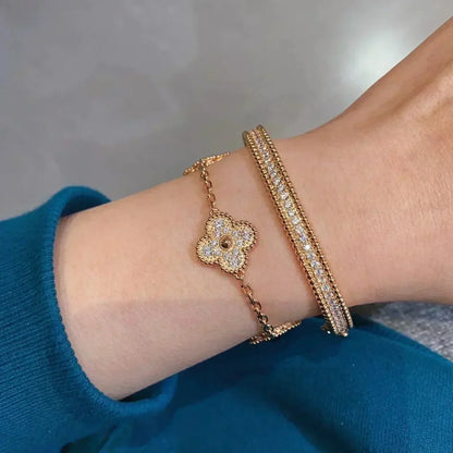 [Regal Jewels]CLOVER 5 MOTIF FULL DIAMOND BRACELET COLLECTION