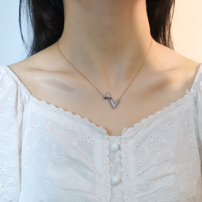[Regal Jewels]VOLT SILVER DIAMOND PEDANT NECKLACE