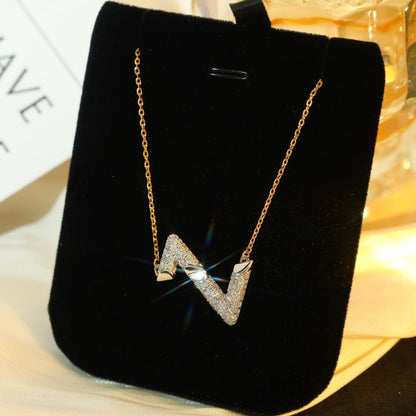 [Regal Jewels]VOLT SILVER DIAMOND PEDANT NECKLACE