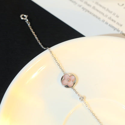 [Regal Jewels]SUN MOTIF PINK MOP SILVER BRACELET