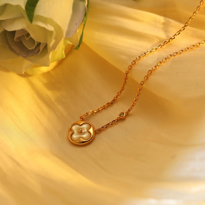 [Regal Jewels]SUN PEDANT PINK GOLD 1 DIAMOND NECKLACE