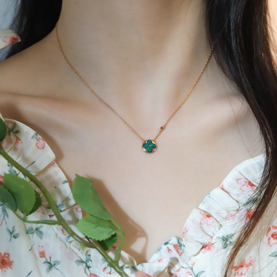[Regal Jewels]SUN PEDANT PINK GOLD 1 DIAMOND NECKLACE