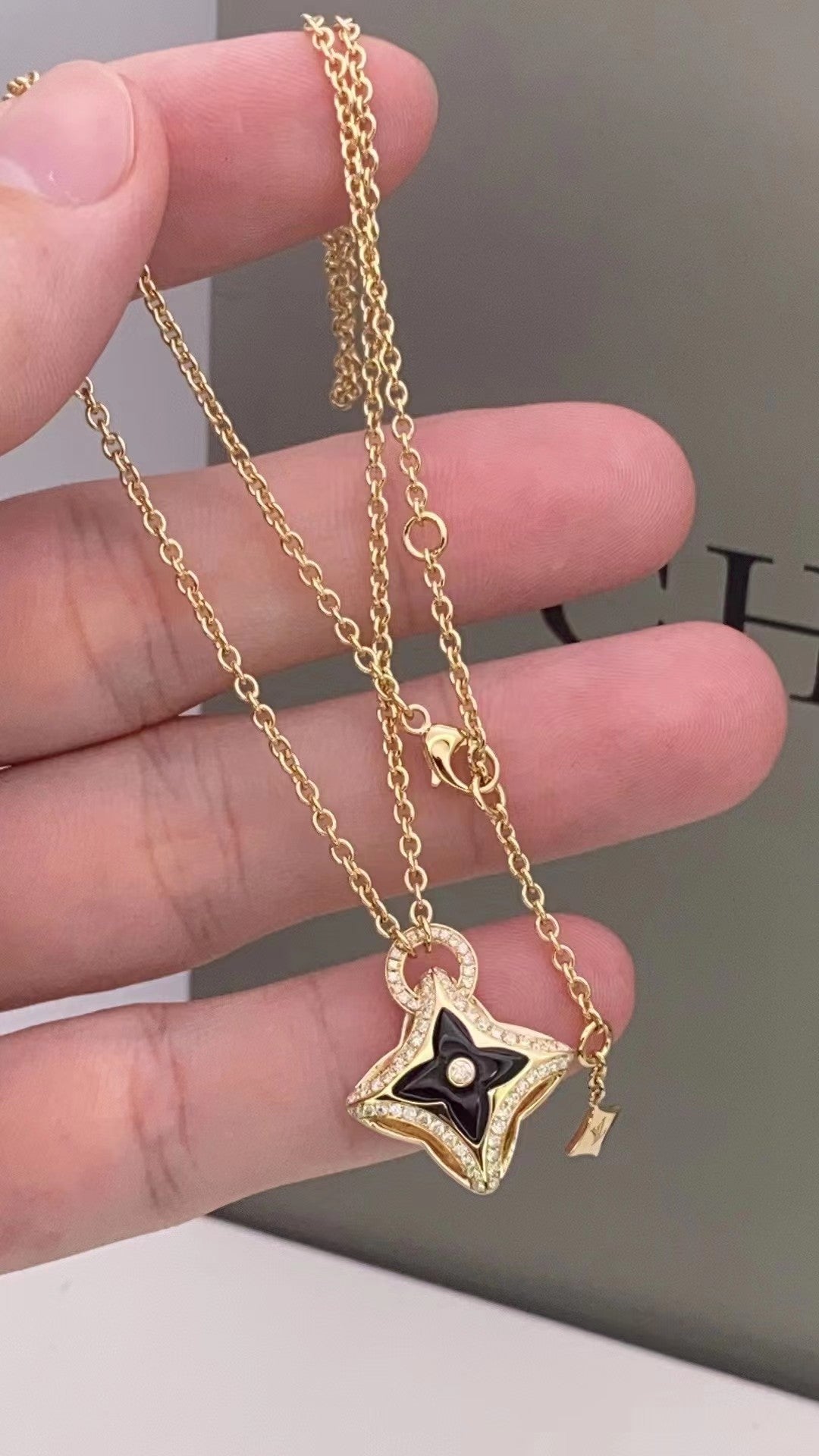 [Regal Jewels]STAR PEDANT PINK GOLD DIAMOND NECKLACE