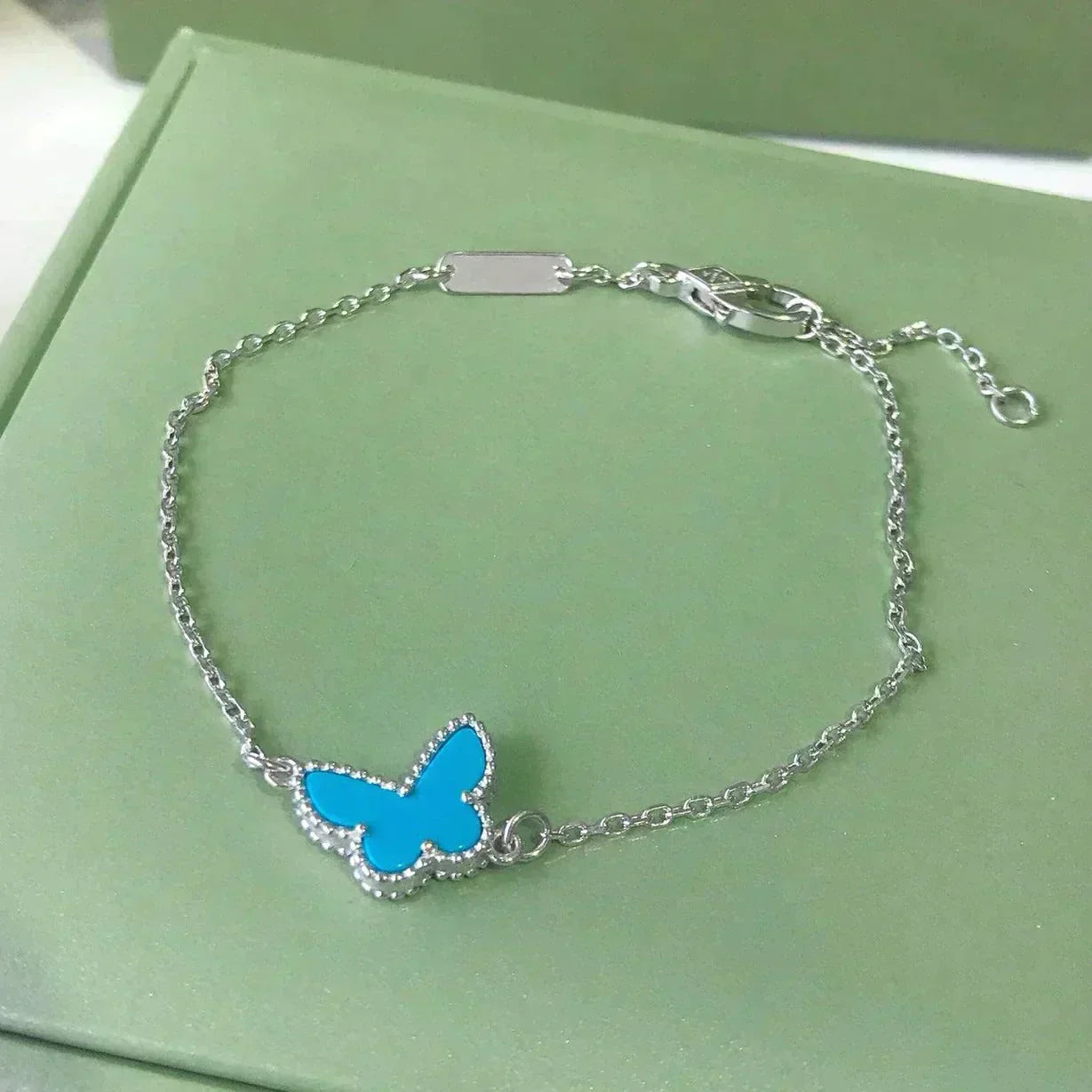 [Regal Jewels]BUTTERFLY TURQUOISE BUTTERFLY BRACELET SILVER
