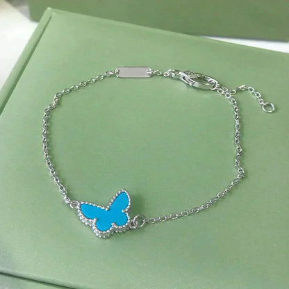 [Regal Jewels]BUTTERFLY TURQUOISE BUTTERFLY BRACELET SILVER