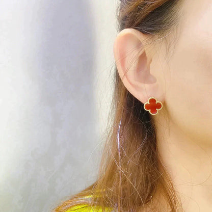 [Regal Jewels]CLOVER MEDIUM 1 MOTIFS CARNELIAN  EARRINGS