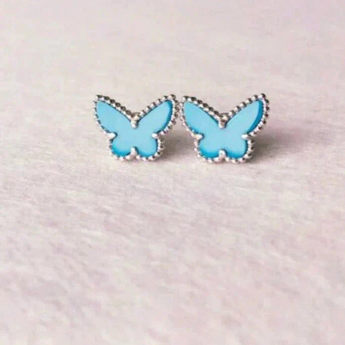 [Regal Jewels]BUTTERFLY TURQUOISE EARRINGS SILVER