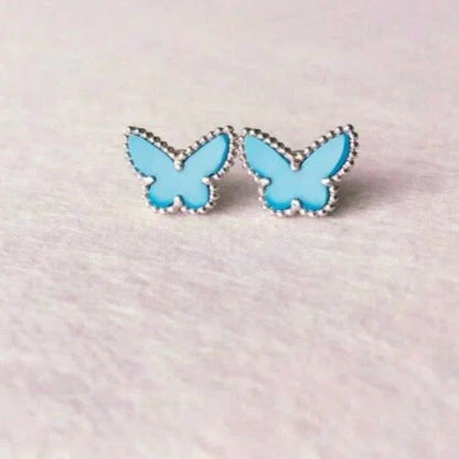 [Regal Jewels]BUTTERFLY TURQUOISE EARRINGS SILVER