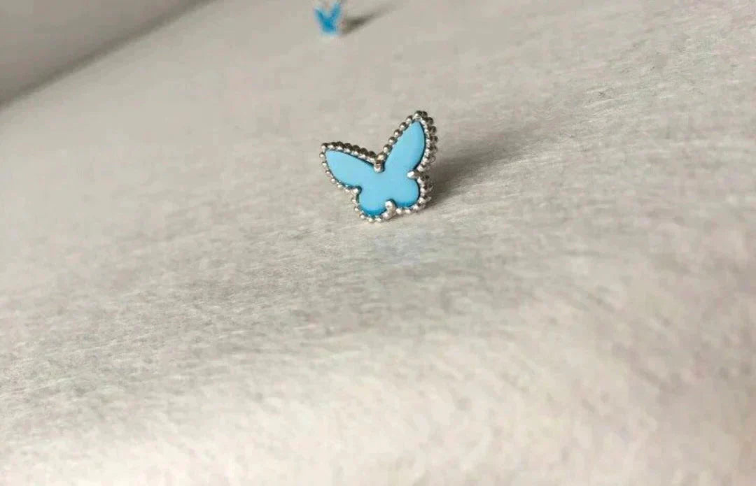 [Regal Jewels]BUTTERFLY TURQUOISE EARRINGS SILVER