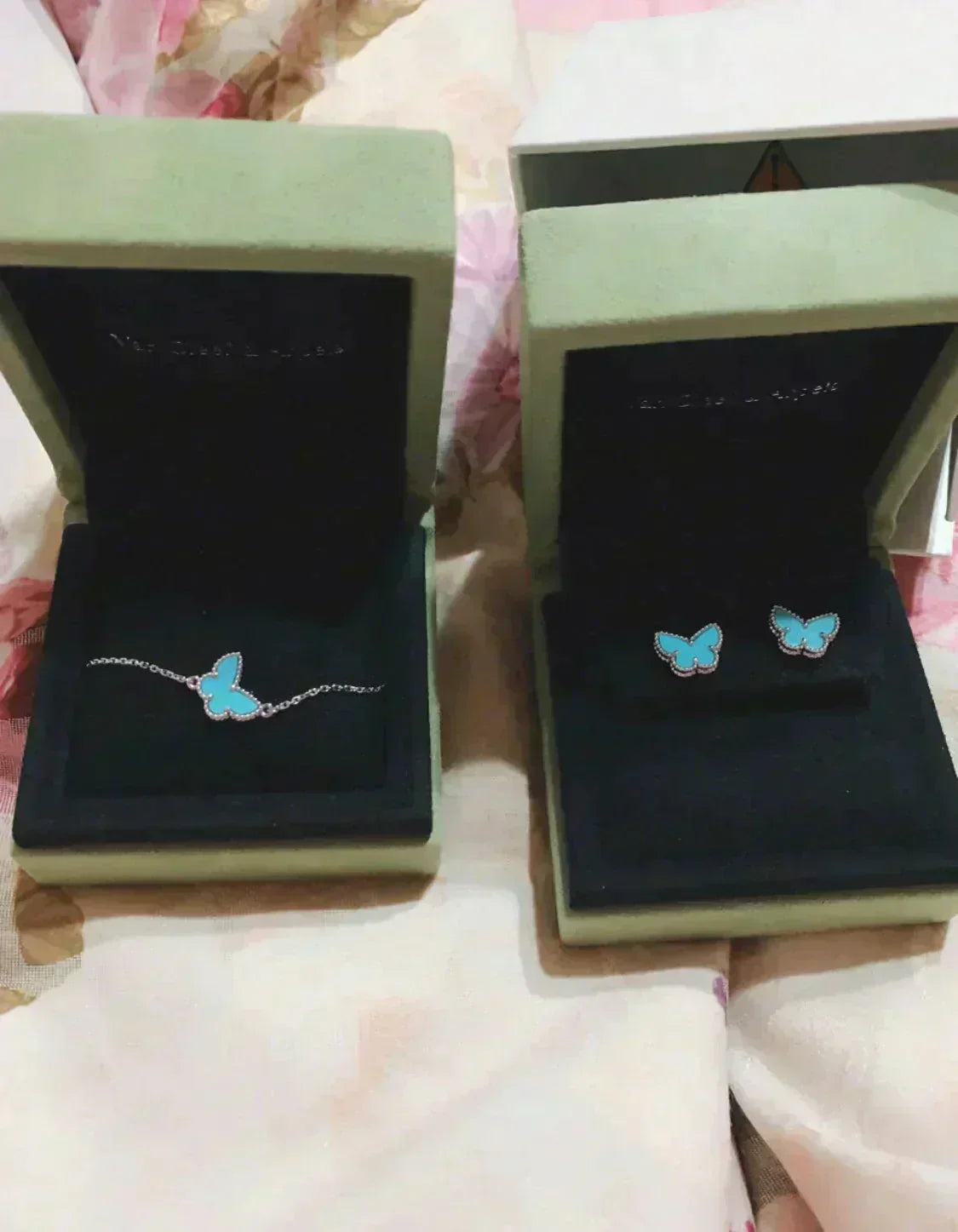 [Regal Jewels]BUTTERFLY TURQUOISE EARRINGS SILVER