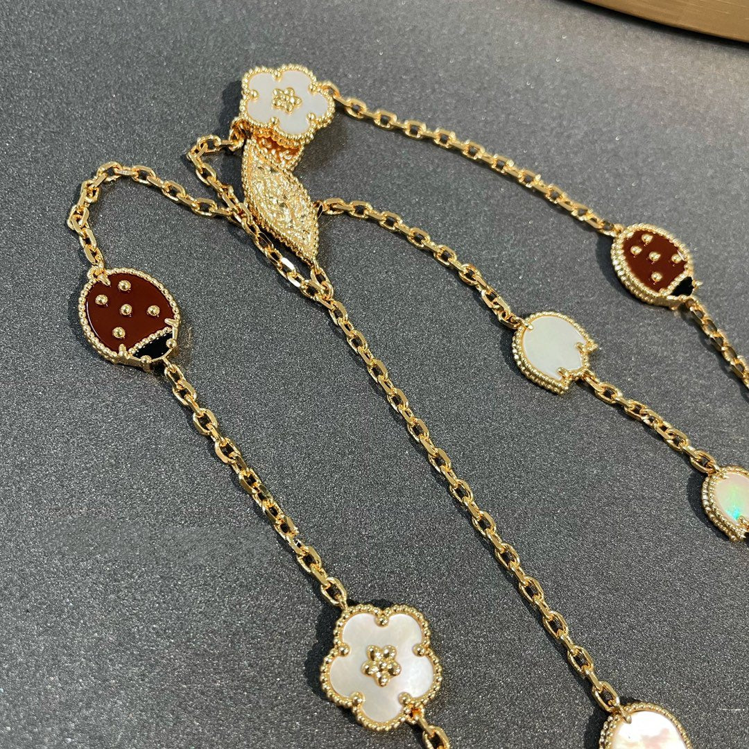 [Regal Jewels]LUCKY SPRING 15 MOTIFS GOLD NECKLACE