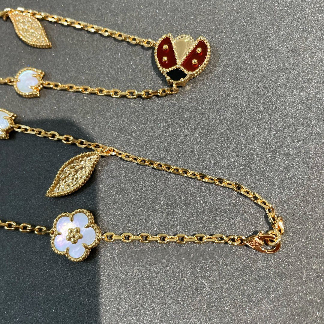 [Regal Jewels]LUCKY SPRING 15 MOTIFS GOLD NECKLACE