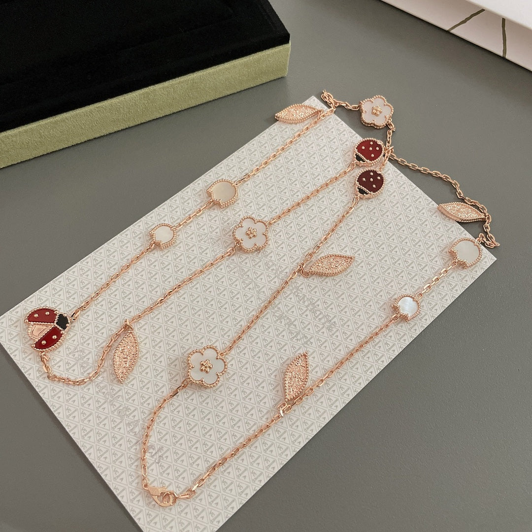 [Regal Jewels]LUCKY SPRING 15 MOTIFS ROSE GOLD NECKLACE