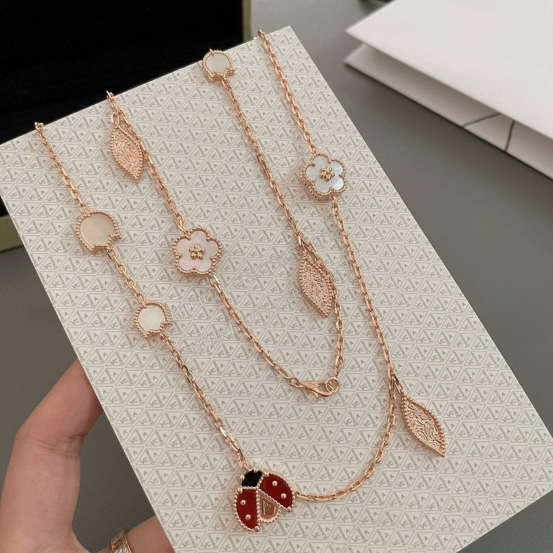 [Regal Jewels]LUCKY SPRING 15 MOTIFS ROSE GOLD NECKLACE