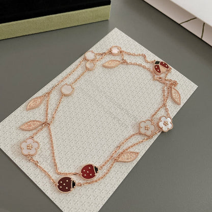 [Regal Jewels]LUCKY SPRING 15 MOTIFS ROSE GOLD NECKLACE