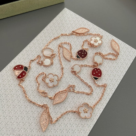 [Regal Jewels]LUCKY SPRING 15 MOTIFS ROSE GOLD NECKLACE