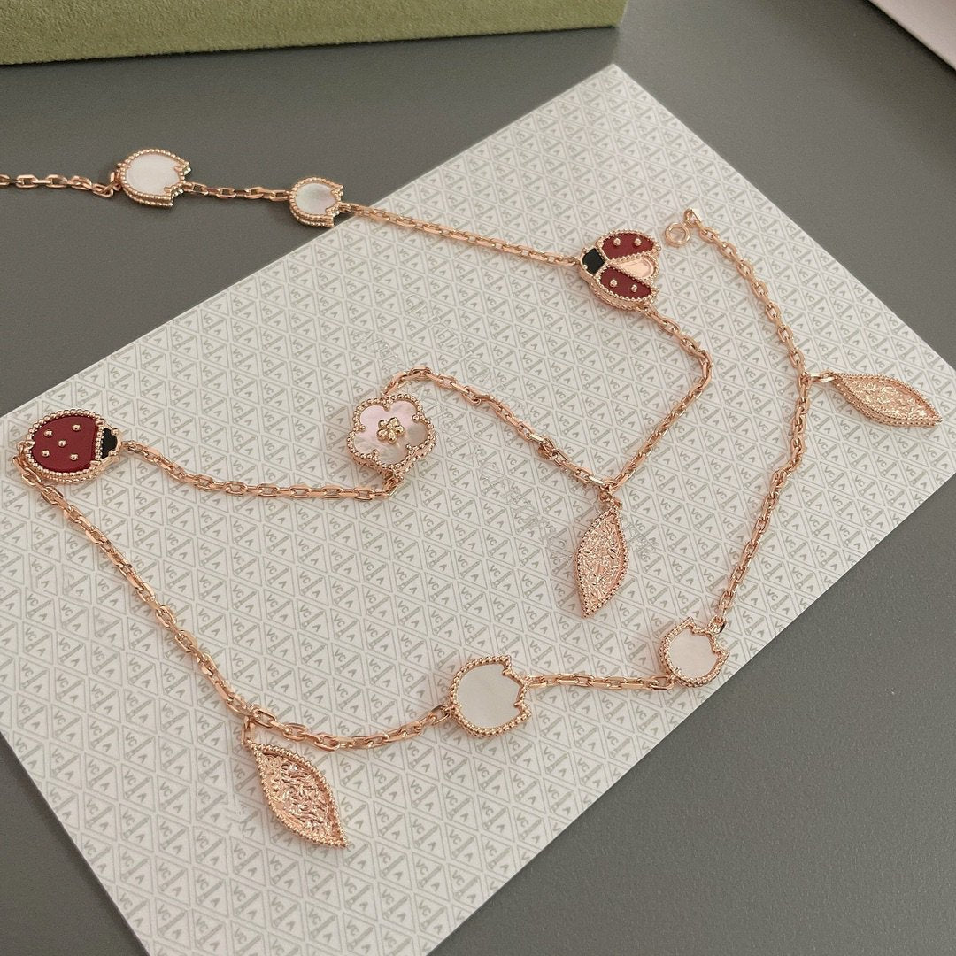 [Regal Jewels]LUCKY SPRING 15 MOTIFS ROSE GOLD NECKLACE