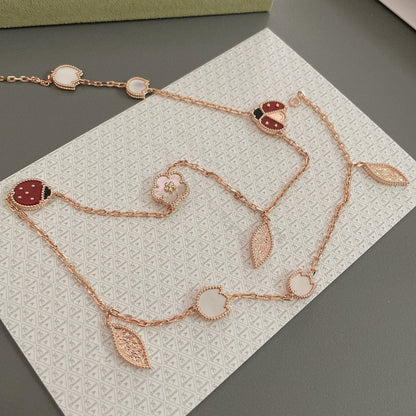 [Regal Jewels]LUCKY SPRING 15 MOTIFS ROSE GOLD NECKLACE