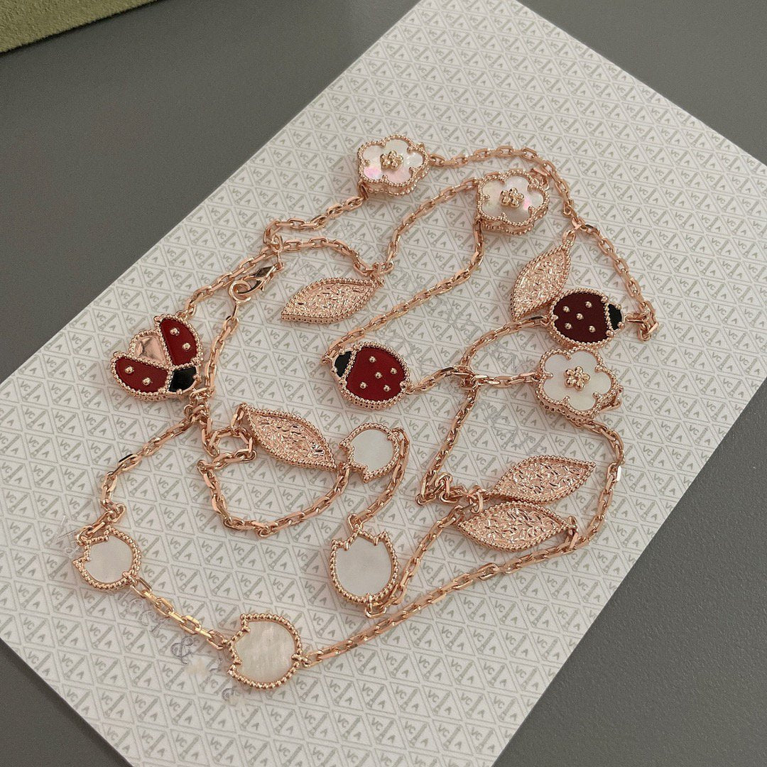[Regal Jewels]LUCKY SPRING 15 MOTIFS ROSE GOLD NECKLACE