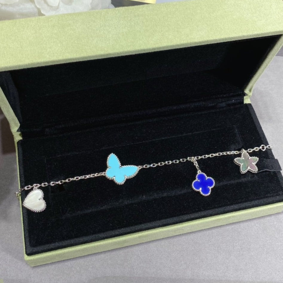 [Regal Jewels]LUCKY SPRING SILVER BRACELET 4 MOTIF