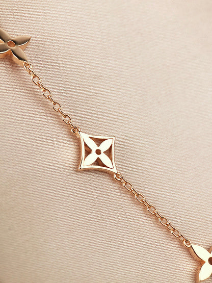 [Regal Jewels]STAR AND SUN 7 MOTIFS GOLD BRACELET