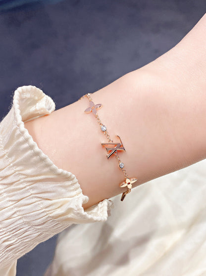 [Regal Jewels]STAR AND SUN 7 MOTIFS GOLD BRACELET