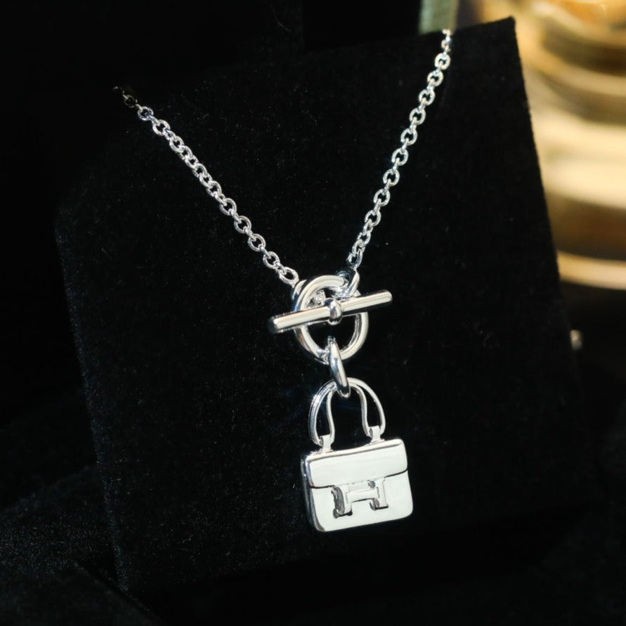 [Regal Jewels]POP H PEDANT SILVER NECKLACE